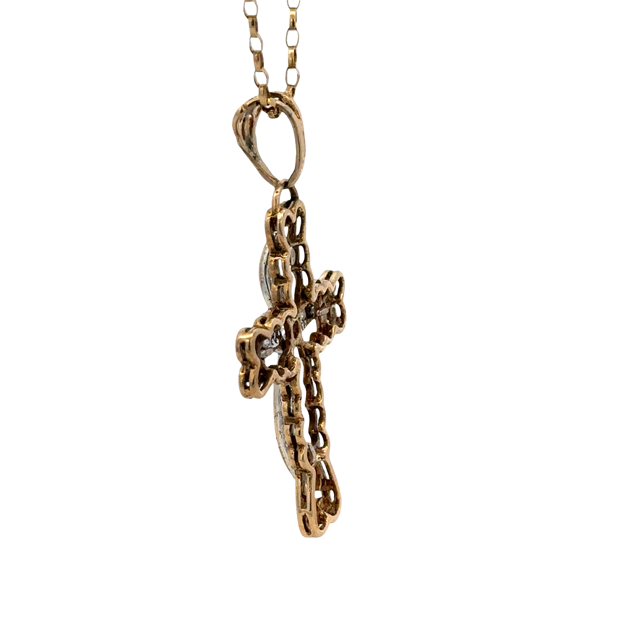 9ct yellow gold cross pendant 5.7g (BB2056B)
