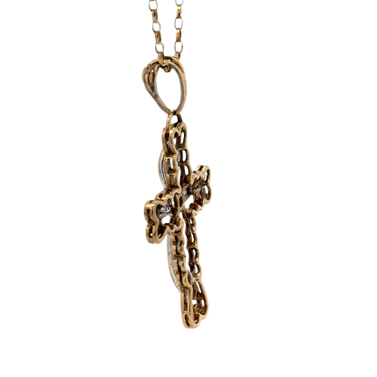 9ct yellow gold cross pendant 5.7g (BB2056B)