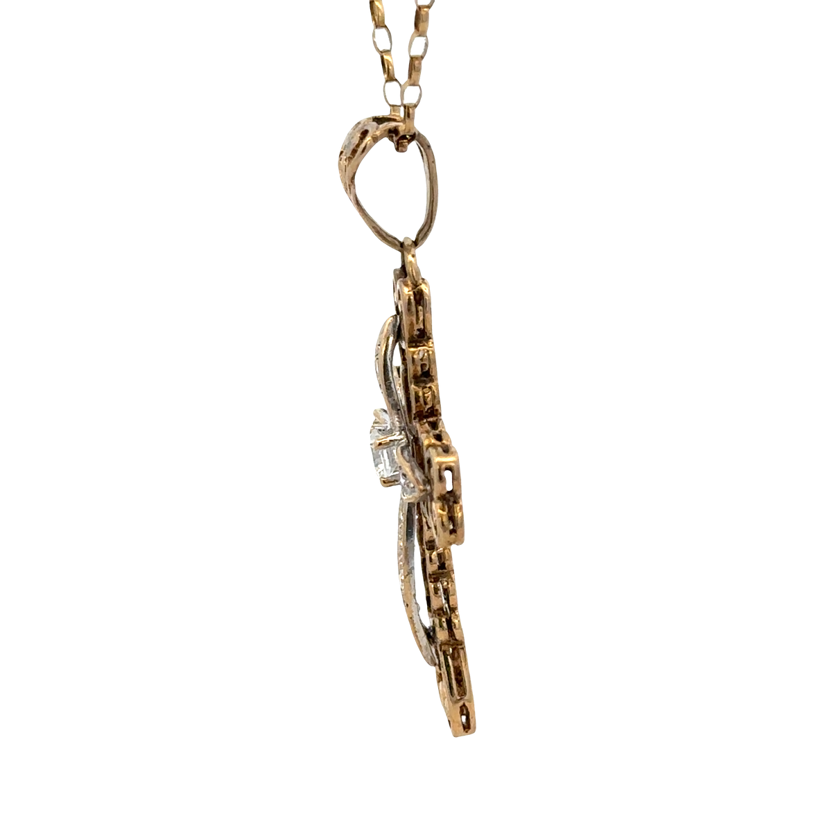 9ct yellow gold cross pendant 5.7g (BB2056B)