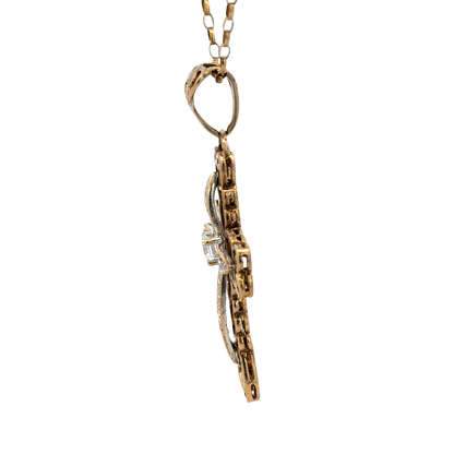 9ct yellow gold cross pendant 5.7g (BB2056B)