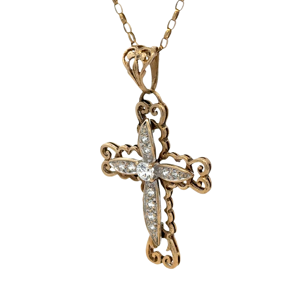 9ct yellow gold cross pendant 5.7g (BB2056B)