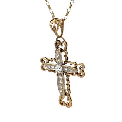 9ct yellow gold cross pendant 5.7g (BB2056B)