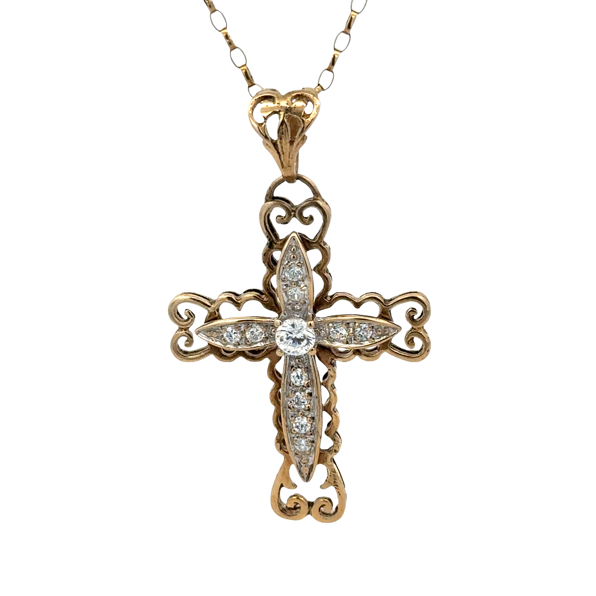 9ct yellow gold cross pendant 5.7g (BB2056B)