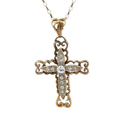9ct yellow gold cross pendant 5.7g (BB2056B)