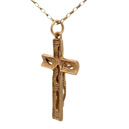 9ct yellow gold cross pendant 6g (sh27239b)