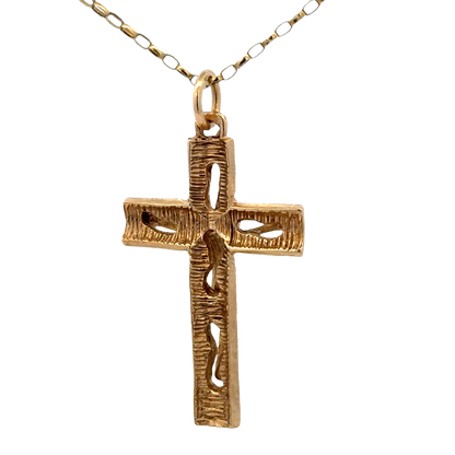 9ct yellow gold cross pendant 6g (sh27239b)