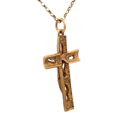 9ct yellow gold cross pendant 6g (sh27239b)