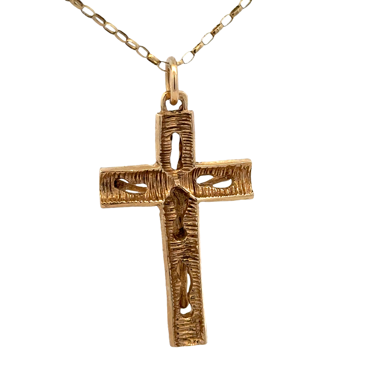 9ct yellow gold cross pendant 6g (sh27239b)