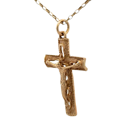 9ct yellow gold cross pendant 6g (sh27239b)