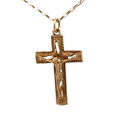 9ct yellow gold cross pendant 6g (sh27239b)