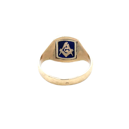 9ct yellow gold masonic ring  27824b