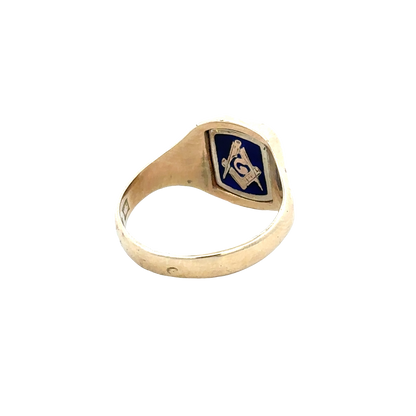9ct yellow gold masonic ring  27824b