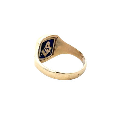 9ct yellow gold masonic ring  27824b