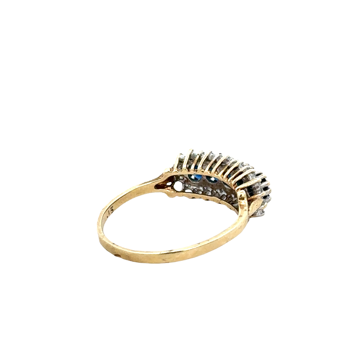 9ct yellow gold sapphire and diamond ring  sh25708l