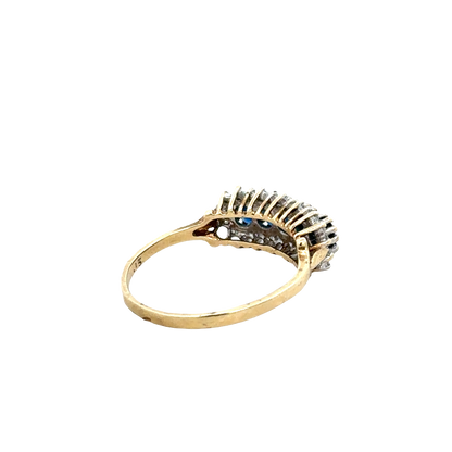 9ct yellow gold sapphire and diamond ring  sh25708l
