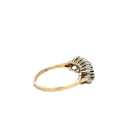 9ct yellow gold sapphire and diamond ring  sh25708l
