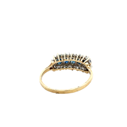 9ct yellow gold sapphire and diamond ring  sh25708l