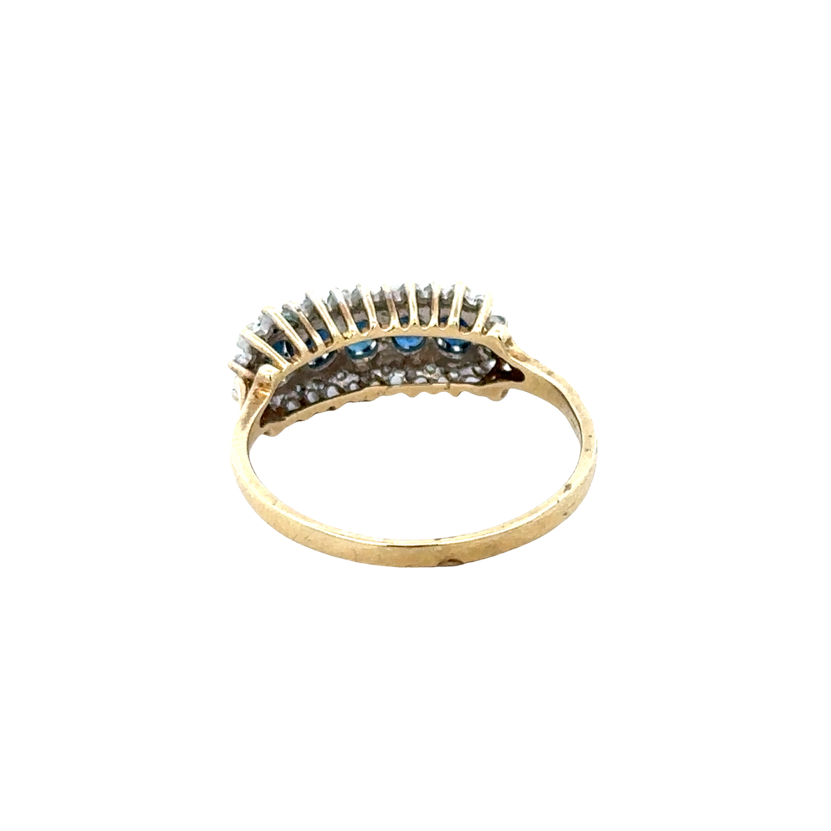9ct yellow gold sapphire and diamond ring  sh25708l