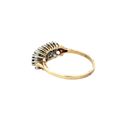 9ct yellow gold sapphire and diamond ring  sh25708l
