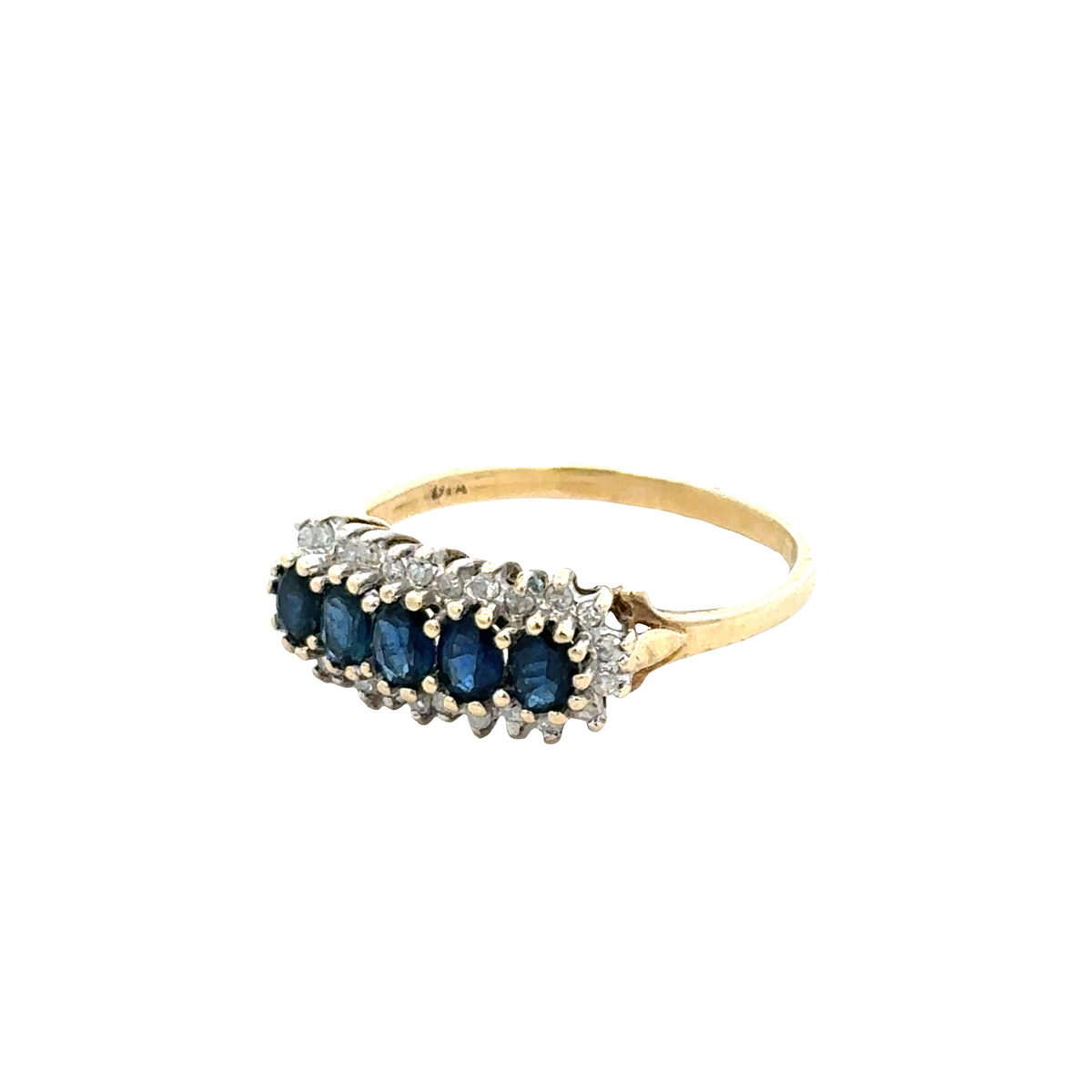 9ct yellow gold sapphire and diamond ring  sh25708l