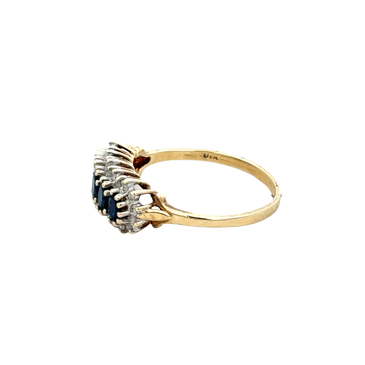 9ct yellow gold sapphire and diamond ring  sh25708l