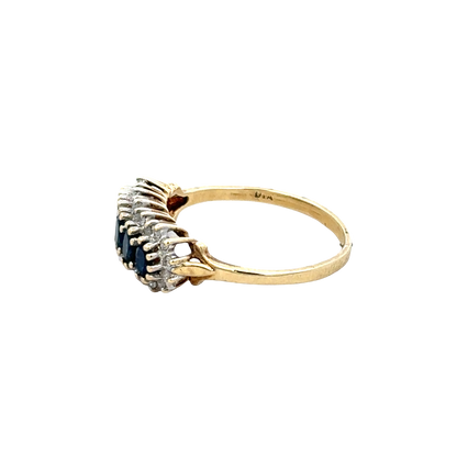 9ct yellow gold sapphire and diamond ring  sh25708l