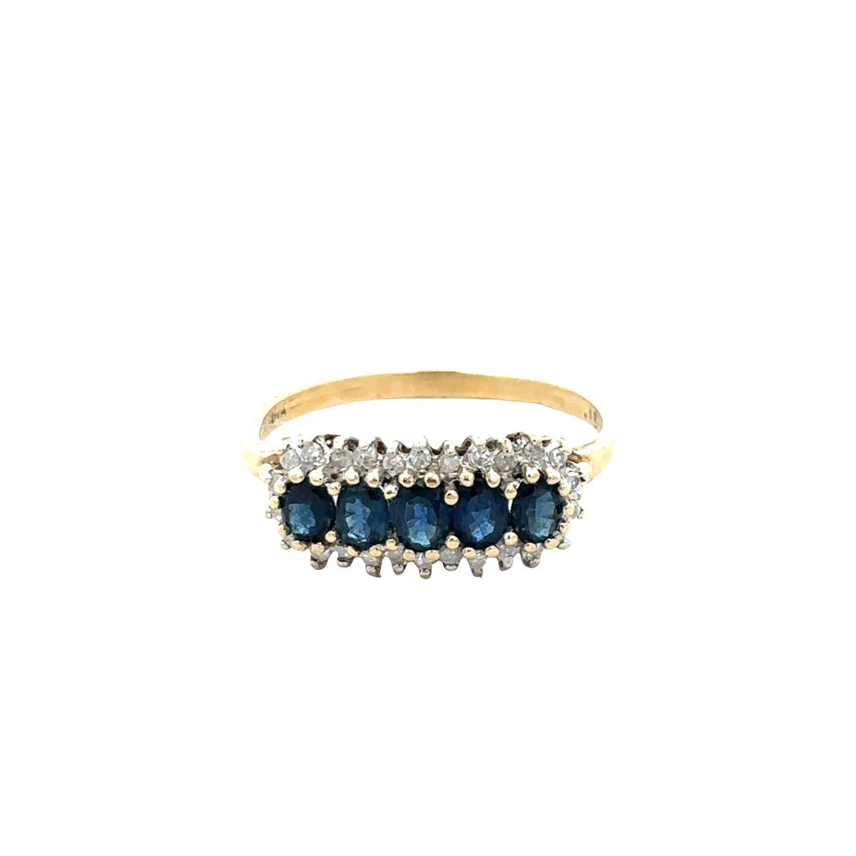 9ct yellow gold sapphire and diamond ring  sh25708l