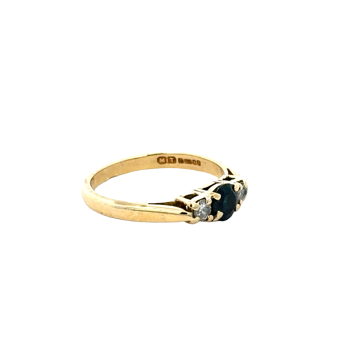 18ct yellow gold sapphire and diamond ring sh27758b