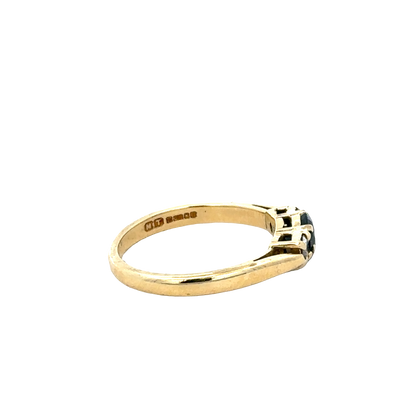18ct yellow gold sapphire and diamond ring sh27758b
