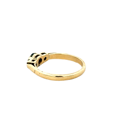 18ct yellow gold sapphire and diamond ring sh27758b