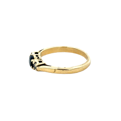18ct yellow gold sapphire and diamond ring sh27758b