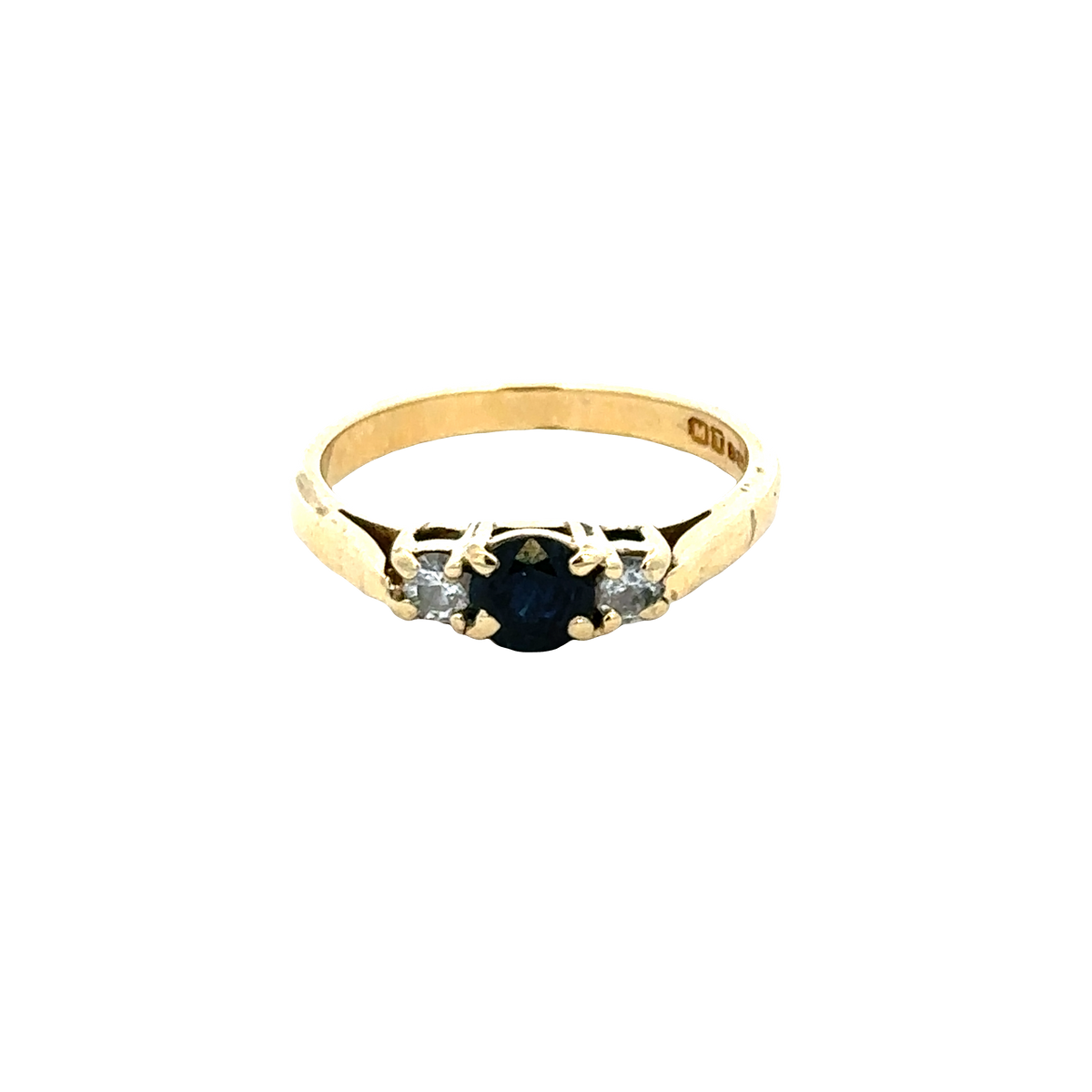 18ct yellow gold sapphire and diamond ring sh27758b