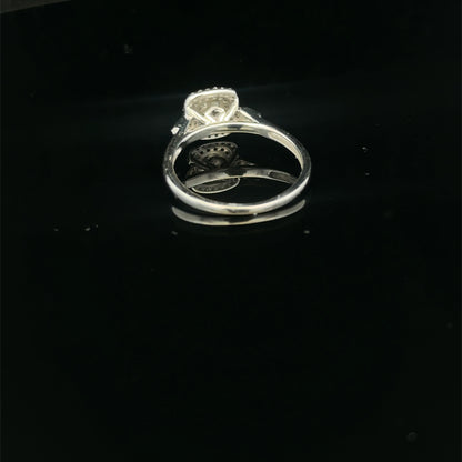 9ct white gold diamond cluster ring  sh27368b