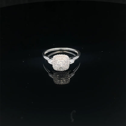 9ct white gold diamond cluster ring  sh27368b