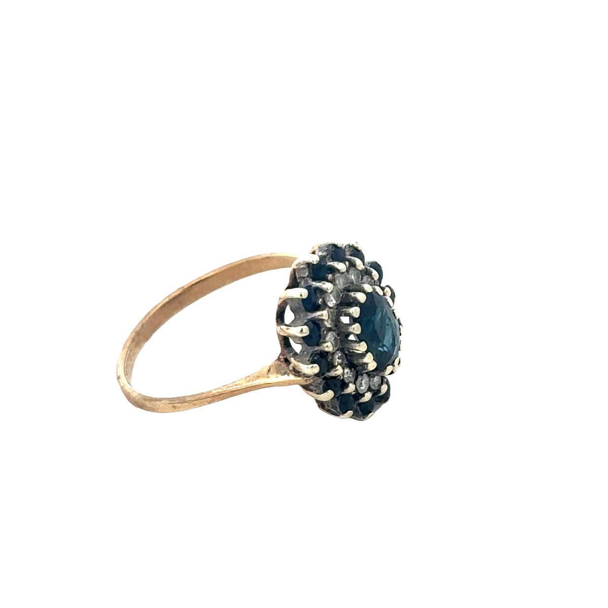 9ct yellow gold sapphire and diamond ring sh25706l