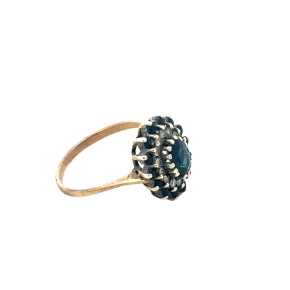 9ct yellow gold sapphire and diamond ring sh25706l