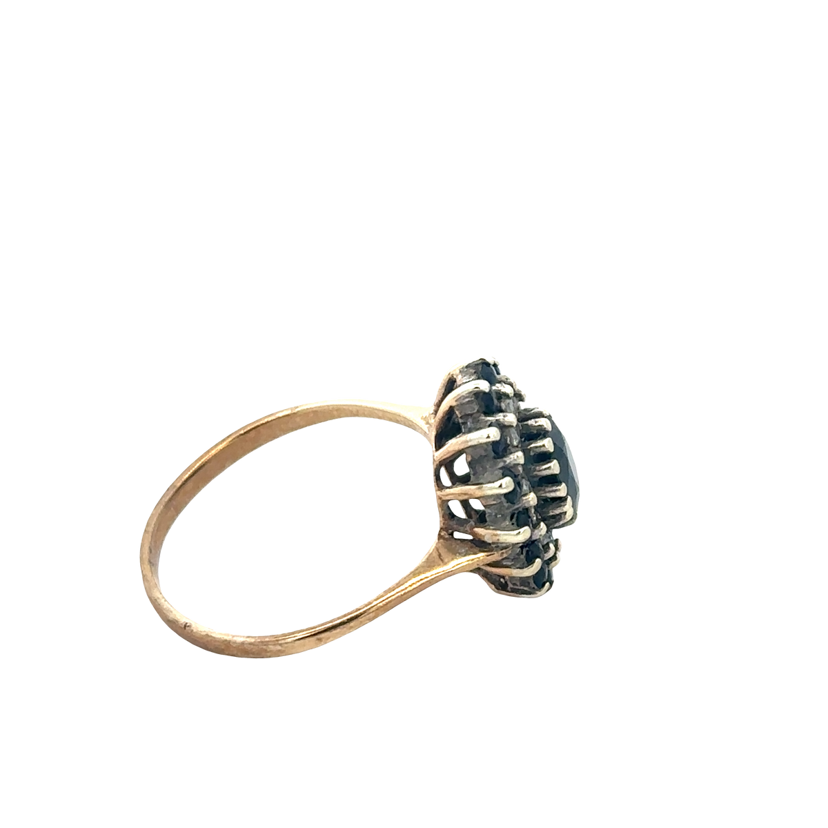 9ct yellow gold sapphire and diamond ring sh25706l