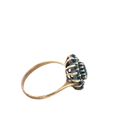 9ct yellow gold sapphire and diamond ring sh25706l