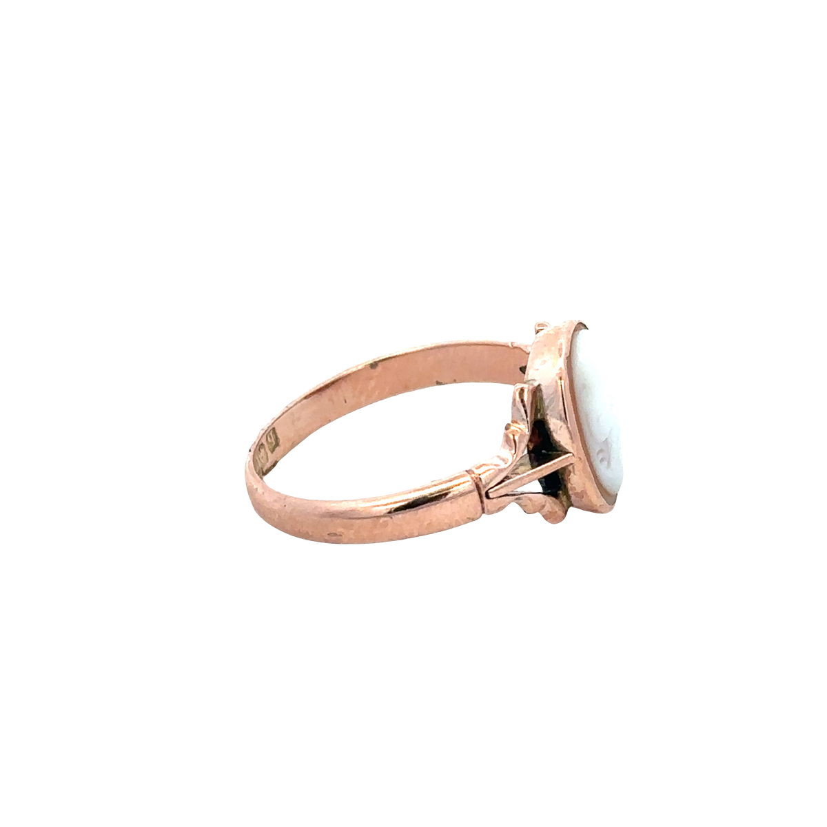 9ct rose gold cameo ring size P (sh27601b)