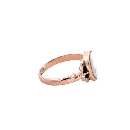 9ct rose gold cameo ring size P (sh27601b)