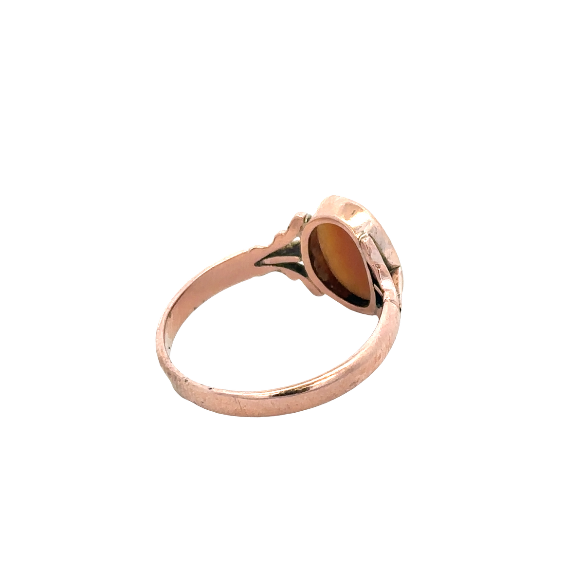 9ct rose gold cameo ring size P (sh27601b)
