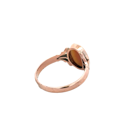 9ct rose gold cameo ring size P (sh27601b)