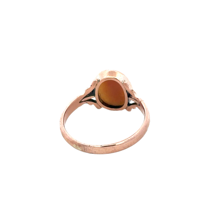 9ct rose gold cameo ring size P (sh27601b)