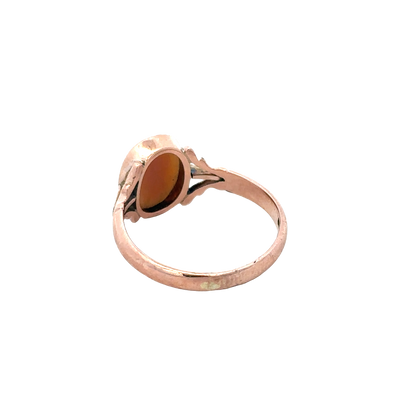 9ct rose gold cameo ring size P (sh27601b)