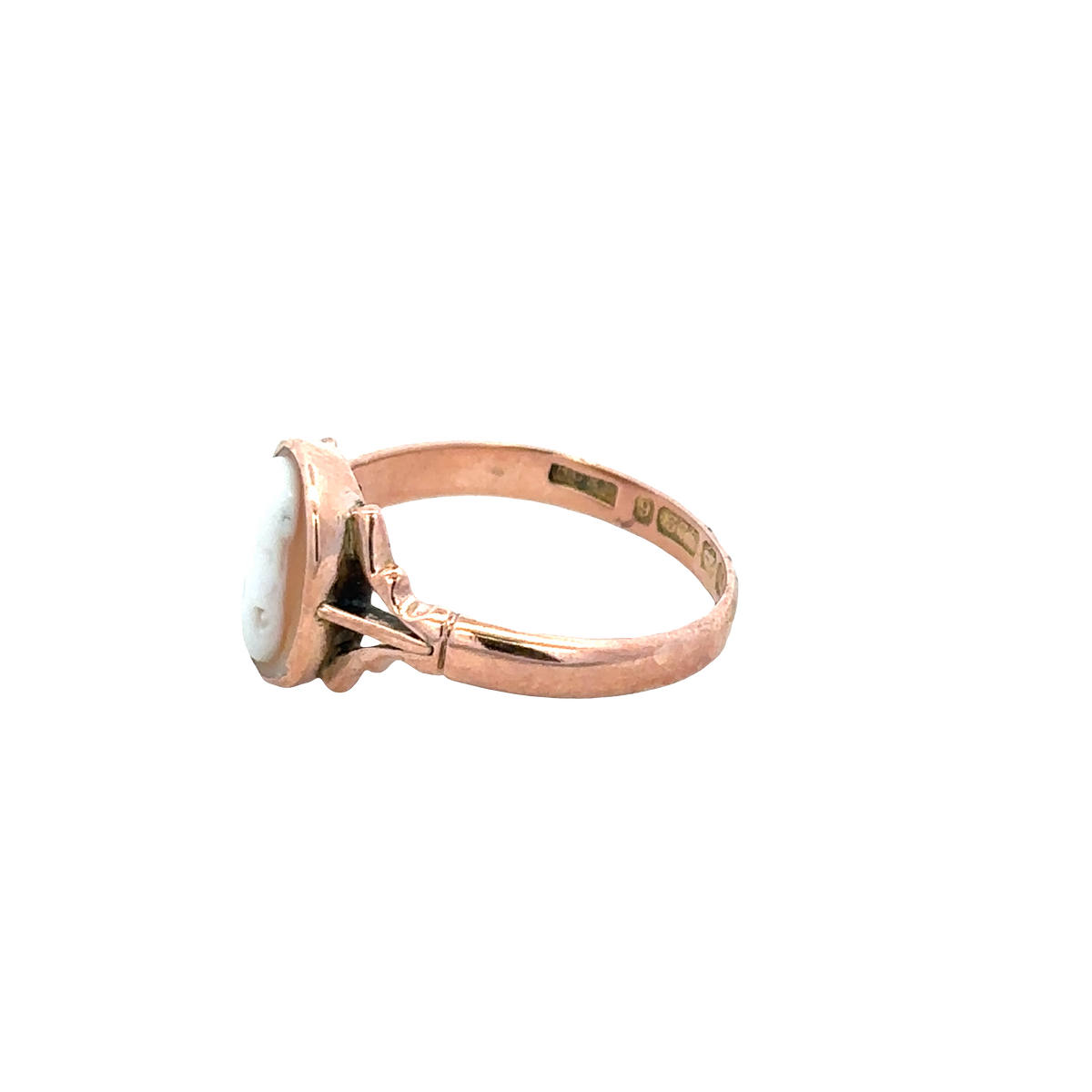 9ct rose gold cameo ring size P (sh27601b)