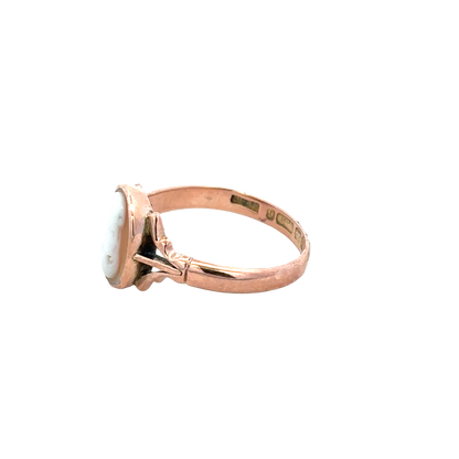9ct rose gold cameo ring size P (sh27601b)