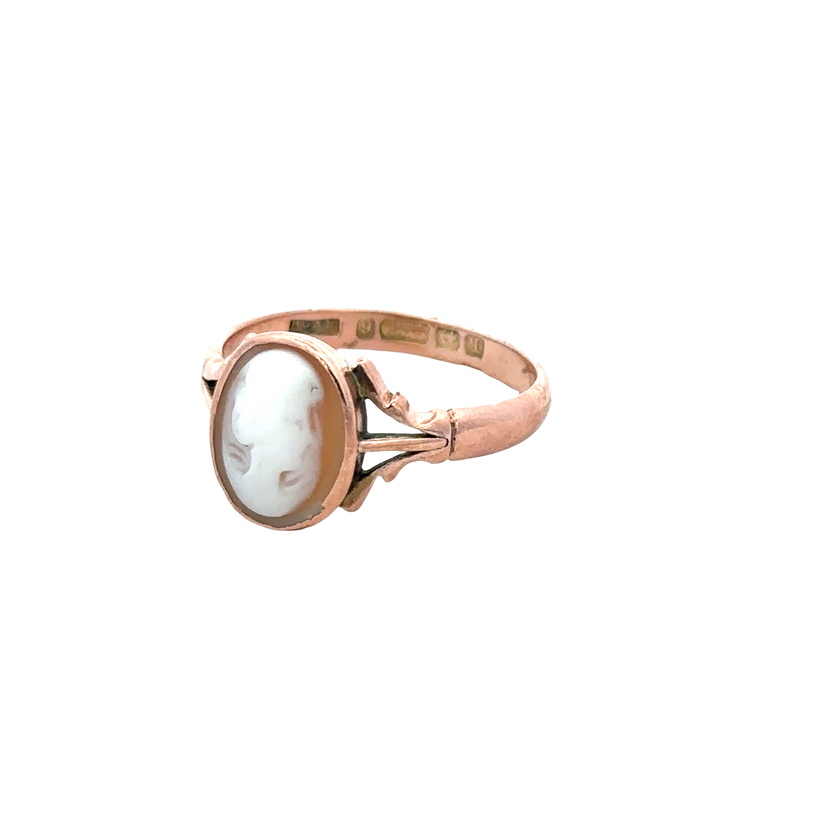 9ct rose gold cameo ring size P (sh27601b)
