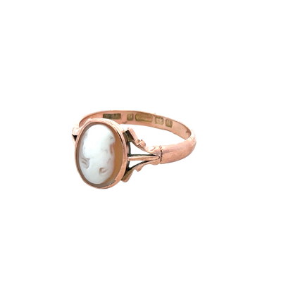 9ct rose gold cameo ring size P (sh27601b)