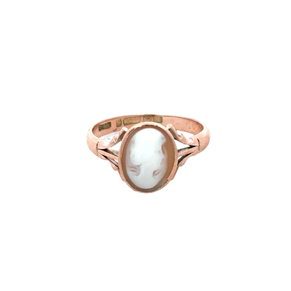 9ct rose gold cameo ring size P (sh27601b)