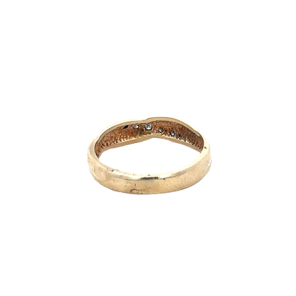 9ct yellow gold diamond ring size M (sh27666b)